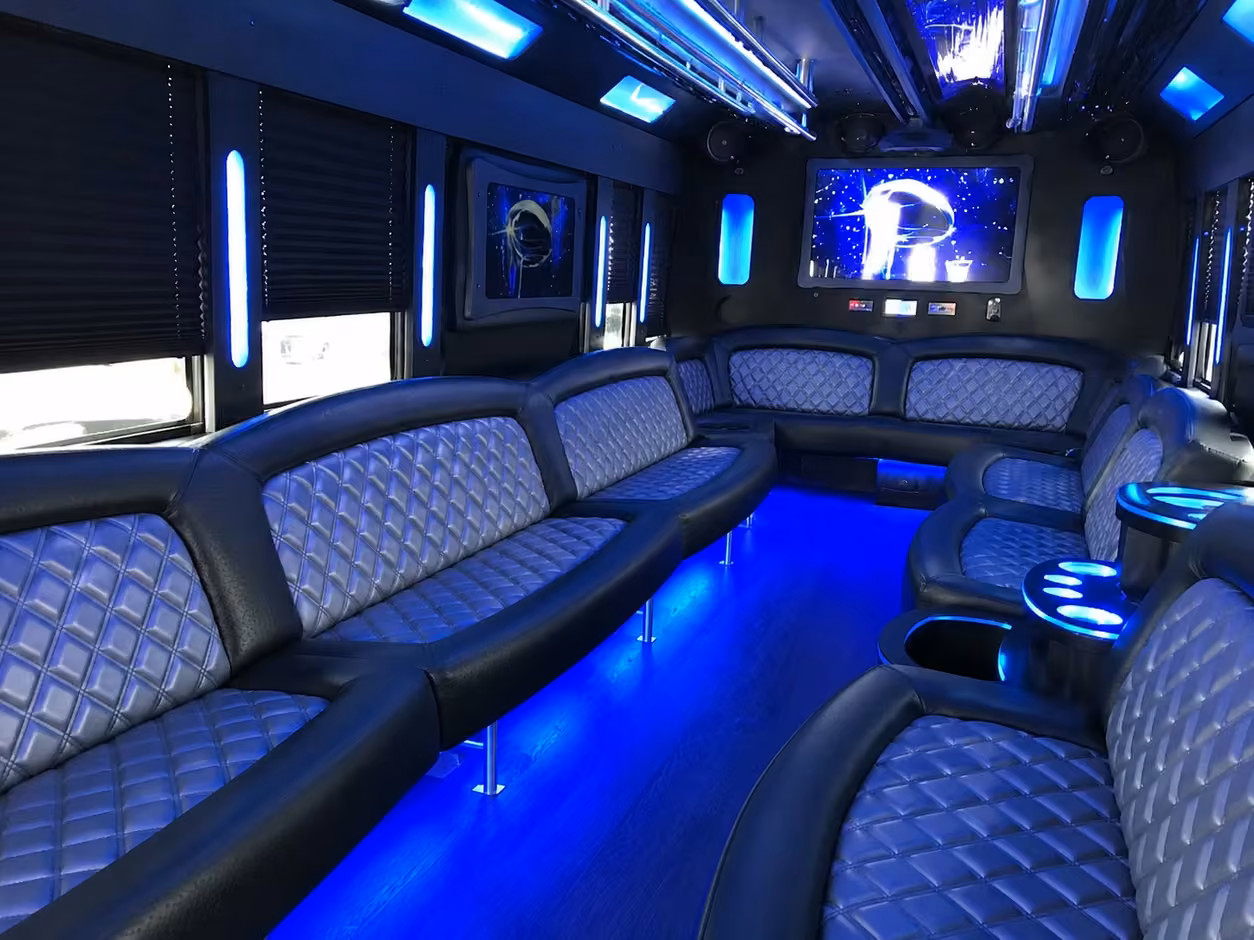 18 passenger party bus interior