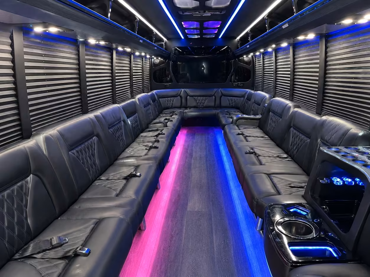 25 passenger party bus interior