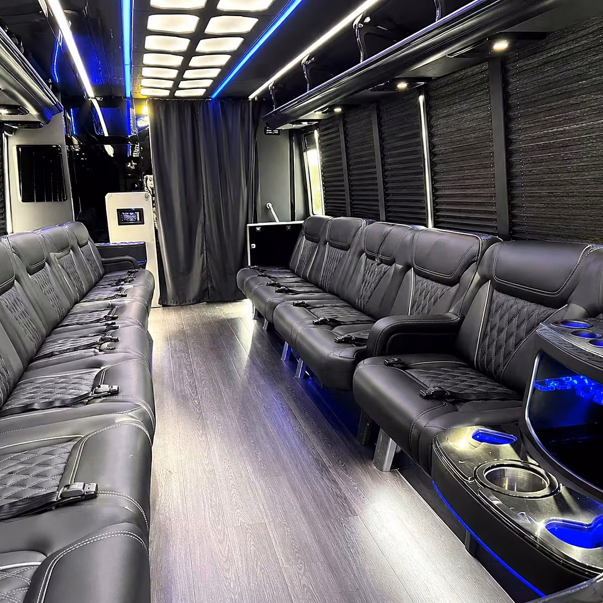 30 passenger party bus inside