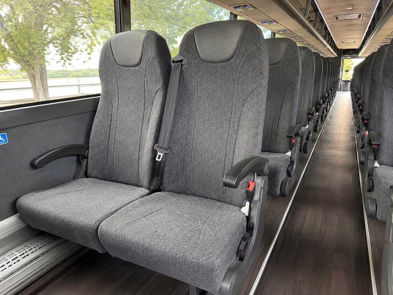 40 56 passenger charter bus inside