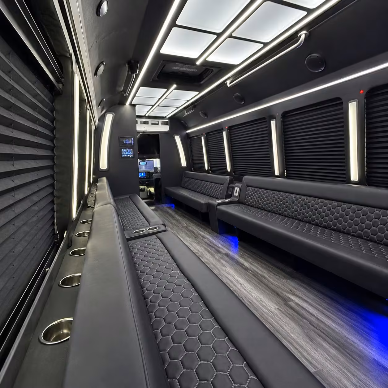 40 passenger party bus inside
