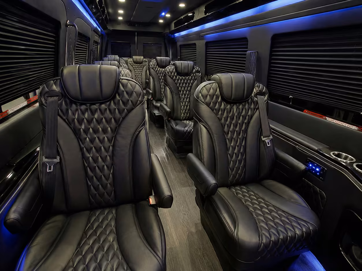 sprinter van rental with driver inside
