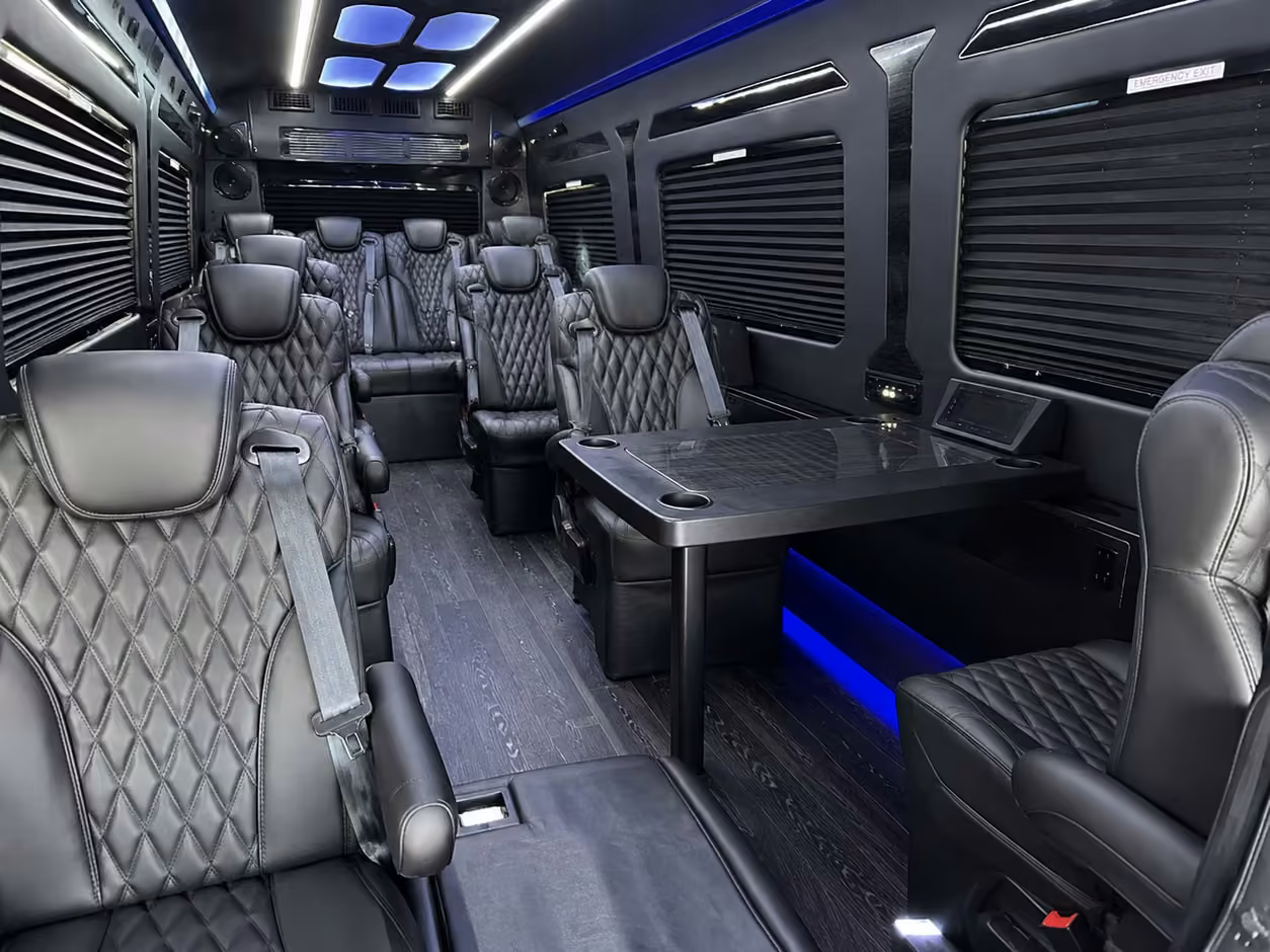 sprinter van rental with driver interior