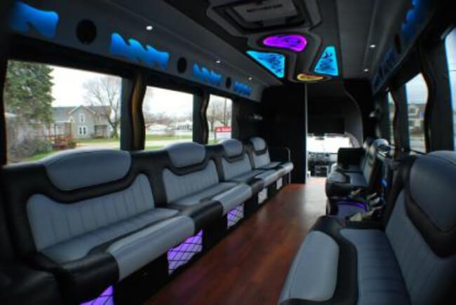 20 passenger party bus Charlotte interior