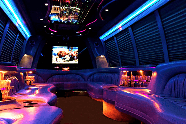 black chrysler 300 limo rental Apex interior