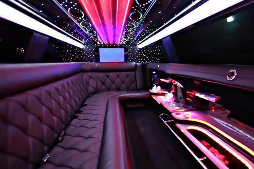white escalade limo interior